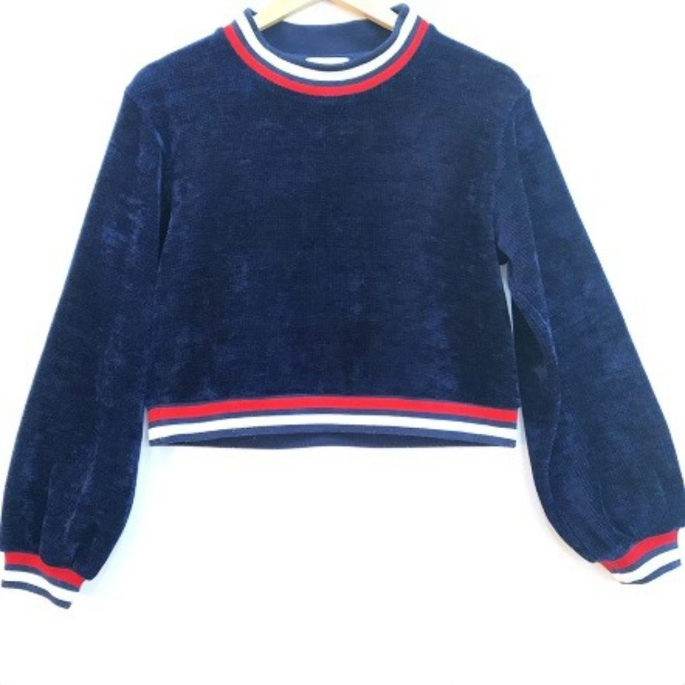 J.O.A. Sporty Chenille Pullover Sweater Sweatshirt
